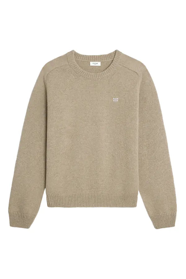 Celine Triomphe crew neck sweater in wool and cashmere