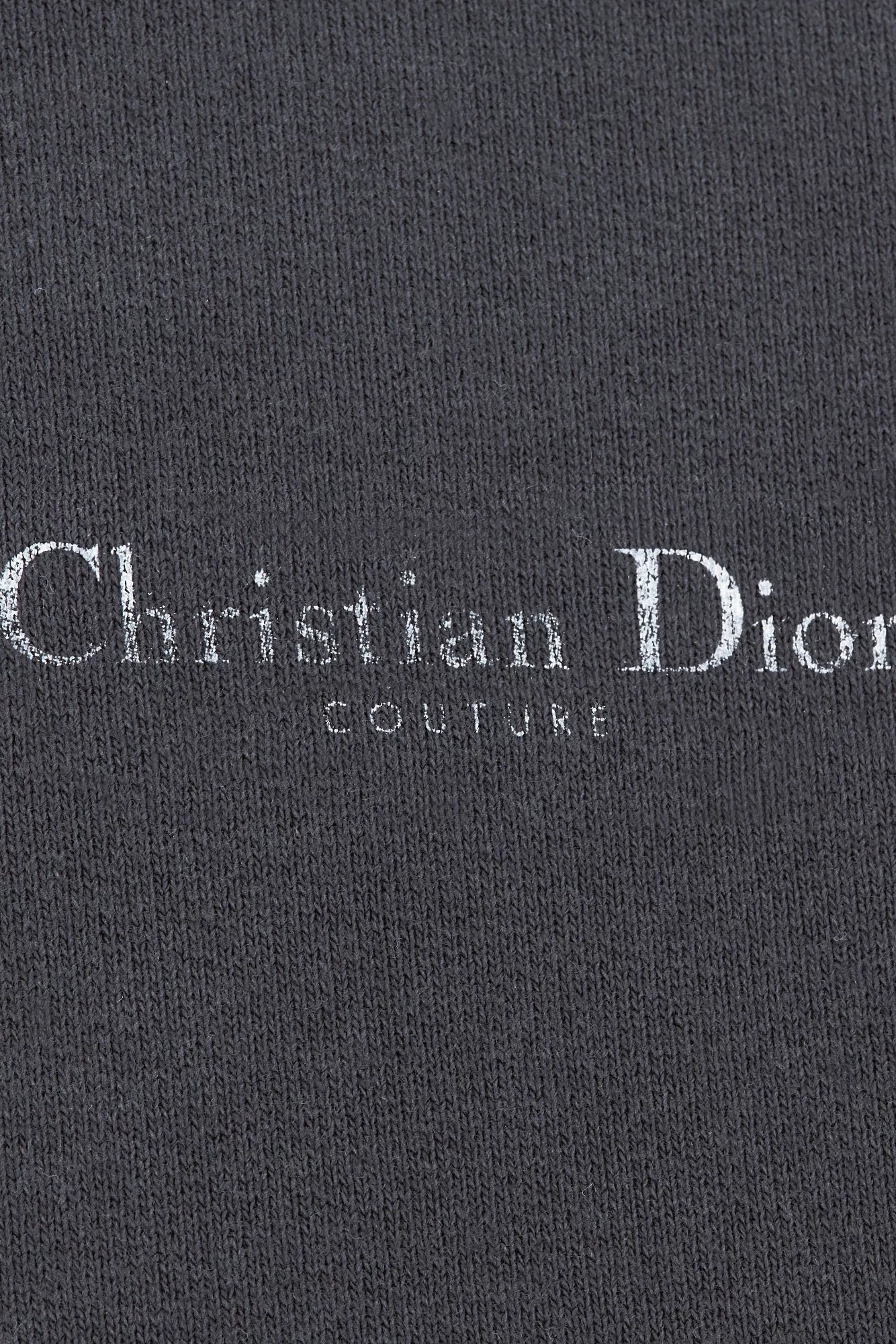 Christian Dior Couture Black Distressed-Effect Cotton Fleece