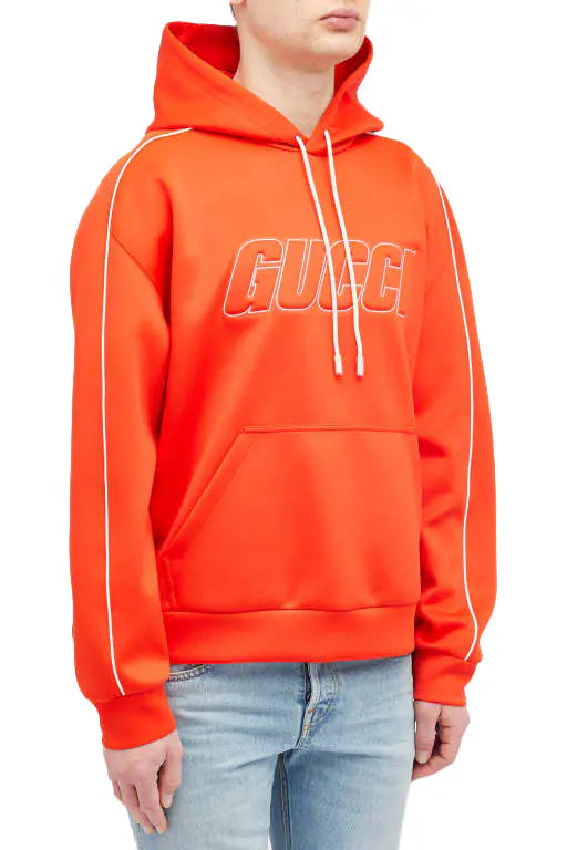 Gucci Logo Neoprene Hoodie Red