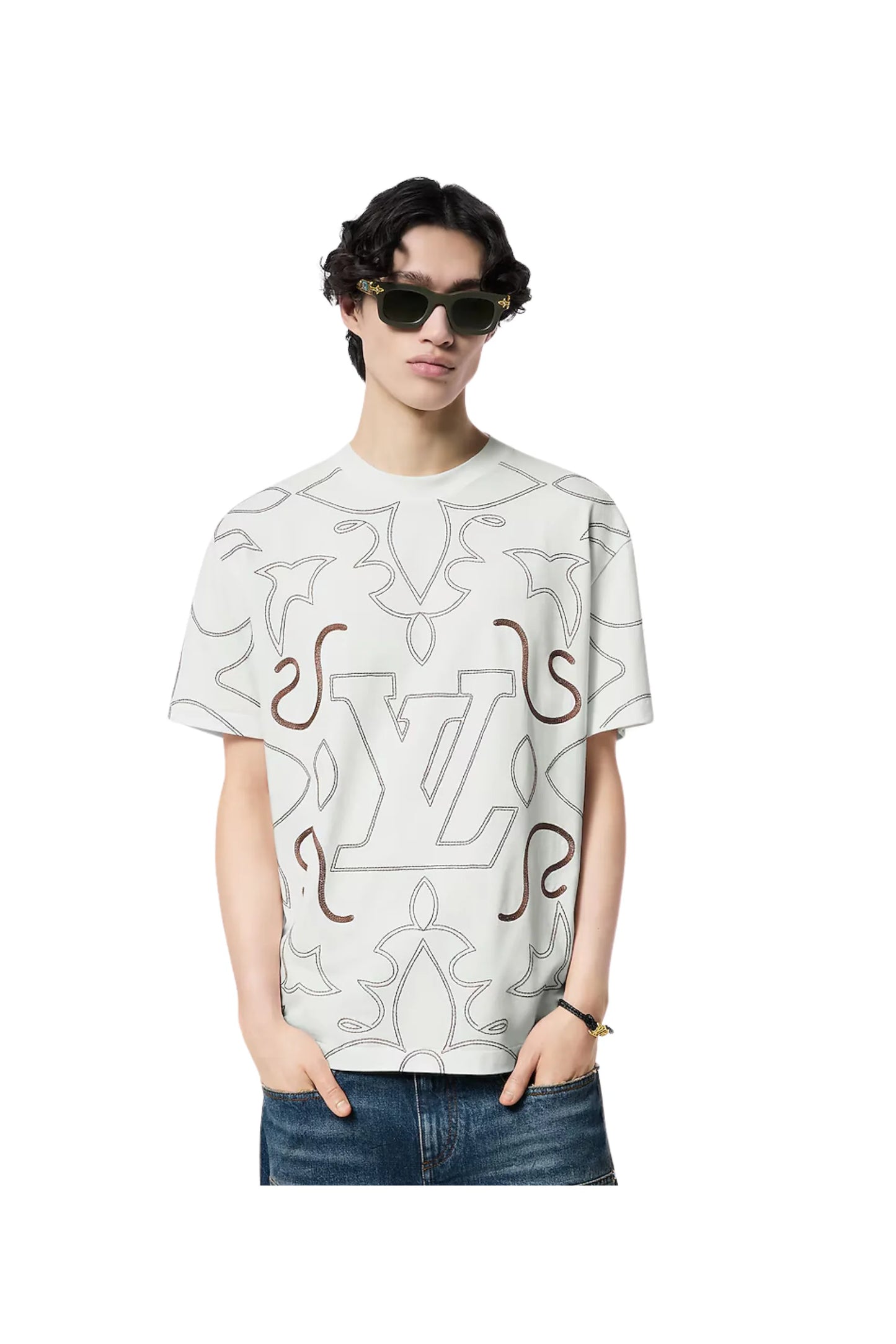 LOUIS VUITTON Embroidered Cotton T-Shirt