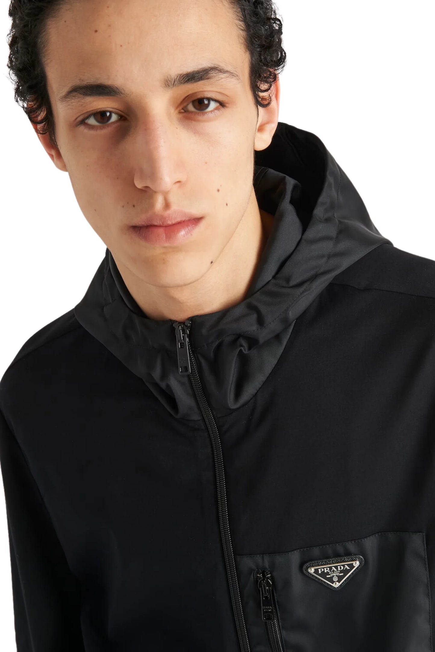 PRADA Technical cotton and Re-Nylon cardigan