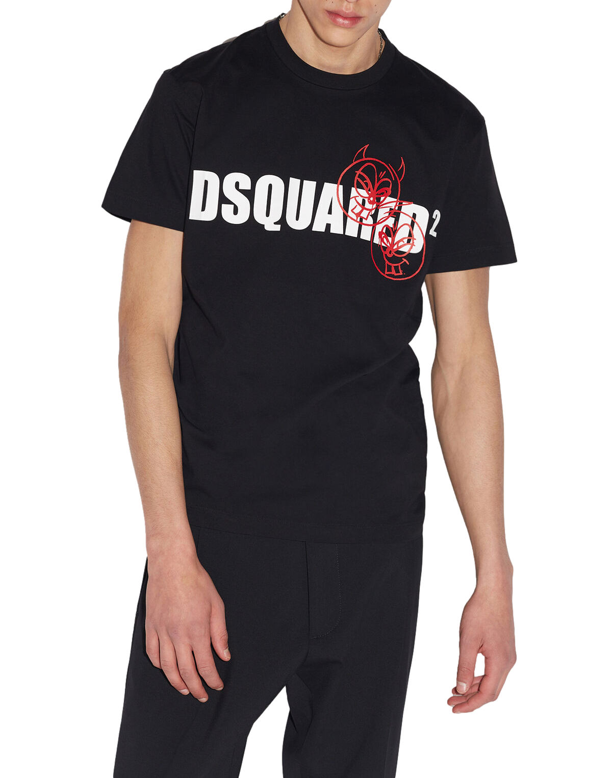 DOODLE LOGO FACE T-SHIRT BLACK