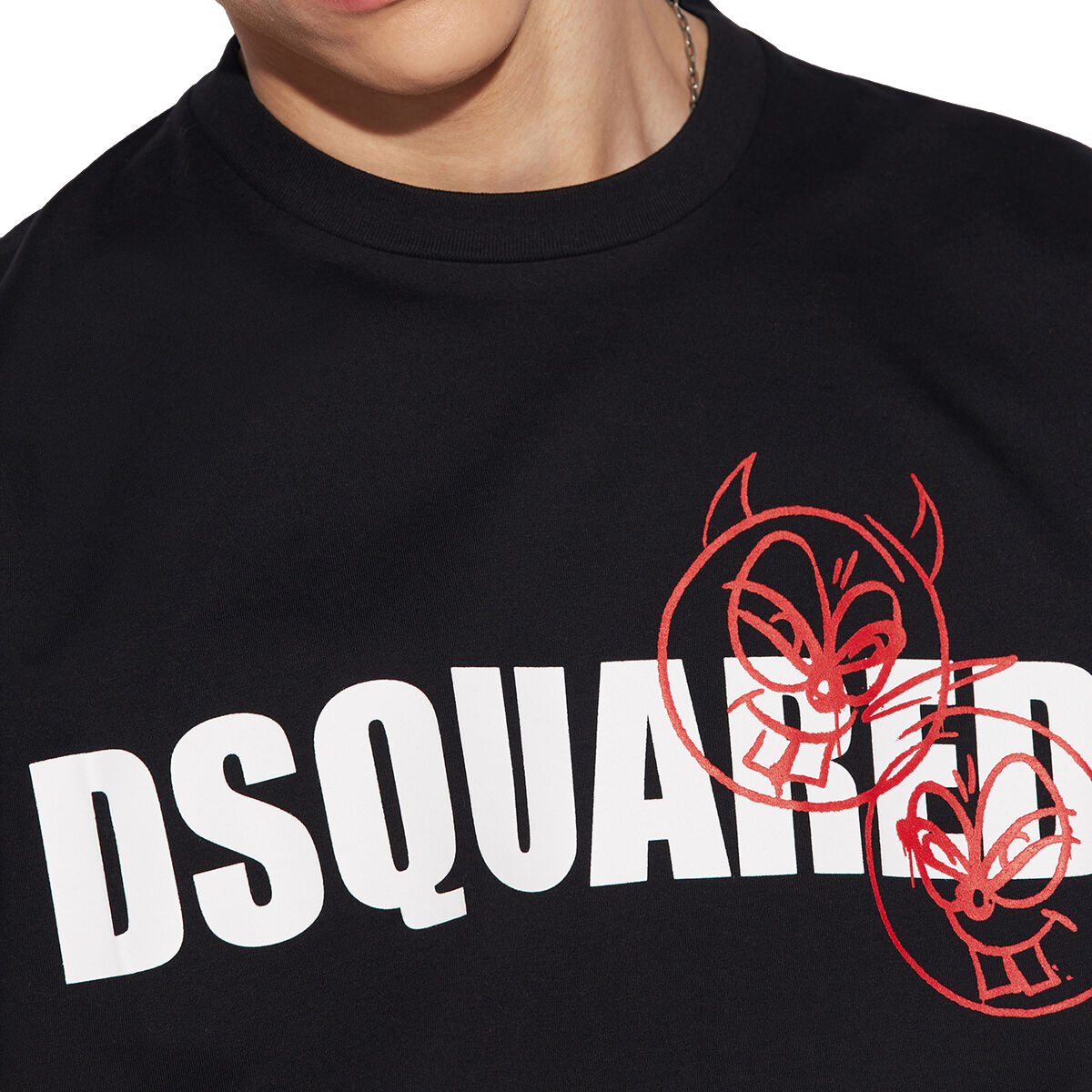 DOODLE LOGO FACE T-SHIRT BLACK
